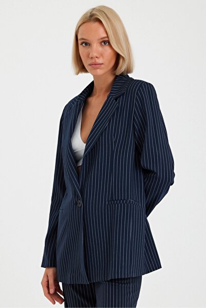 GAMZE ALPTEKİN Striped Jacket Pants Fabric Set