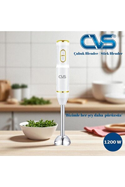 woodhub 1200W Çift Bıçaklı Beyaz Çubuk Blender, Güçlü ve Şık Tasarım