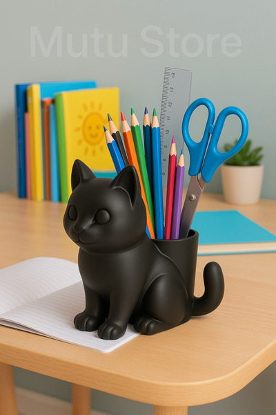 Mutu Store Kedi Tasarımlı Kalemlik - Kalem Koyma Kutusu