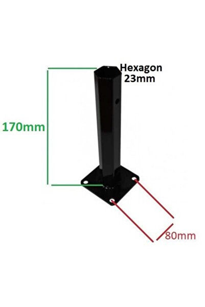 China Mâner roată motocultor bază pătrată (h 170mm - Hexagon 23mm)