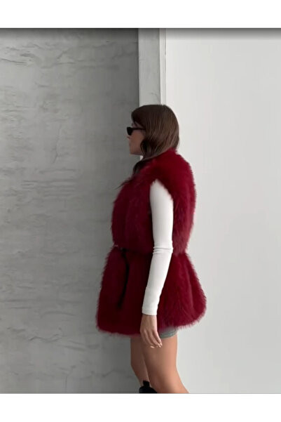 GAMZE ALPTEKİN Women's Furry Belted Vest