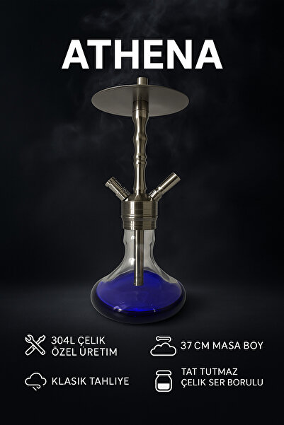 perfectmegastore ATHENA Masa Boy Çelik Nargile Takımı – 304L Çelik, Şerbetlik...