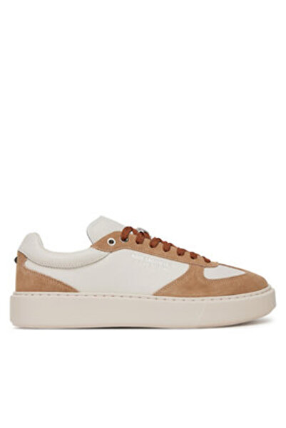 Karl Lagerfeld Ανδρικά αθλητικά παπούτσια λευκά KARL LAGERFELD-KL52235 3T8 OFF WHT LTH & SUEDE ΜΕ ΜΠΕΖ