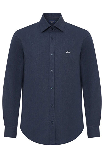 PAUL&SHARK Erkek Regular Fit Gömlek Yaka Uzun Kollu Mavi Gömlek 15313131CF-464
