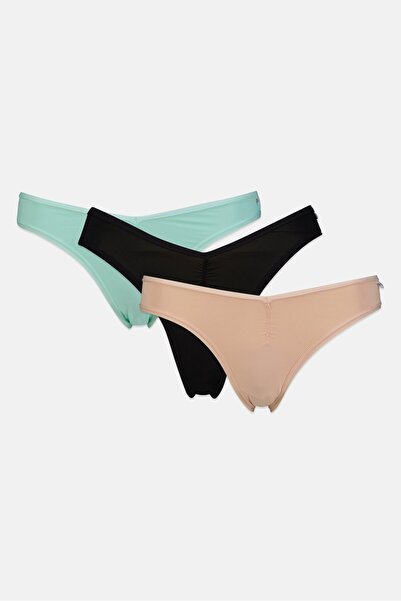 Bcbgeneration Women 3 Pieces Brand Logo High Cut Thong, Multicolor