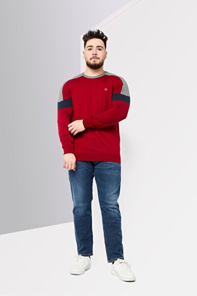 Harmont & Blaine Jeans Men Crew Neck Embroidered Logo Sweater, Red
