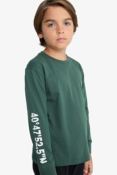 DeFacto Erkek Çocuk Pijama Takımı Baskılı Uzun Kollu Üst Uzun Alt F3346A825WN
