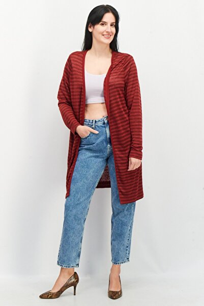 Gerry Weber Women Open Front Stripe Cardigan, Red