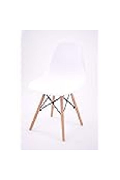 Other كرسي مكتب عمل بأرجل خشبية، مصنوع من البلاستيك، لون أبيض