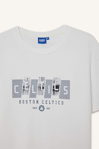 DeFacto DeFactoFit NBA Boston Celtics Standart Fit Bisiklet Yaka Kısa Kollu Tişört F7785AX25AU