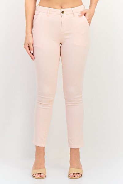 Reiko Women Chino Fit Solid Skinny Pants, Pink