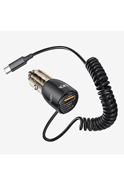 Linktech C509 80W Çift PD & QC Type-c Kablolu Turbo Ve Süper Hızlı Araç Şarj Cihazı