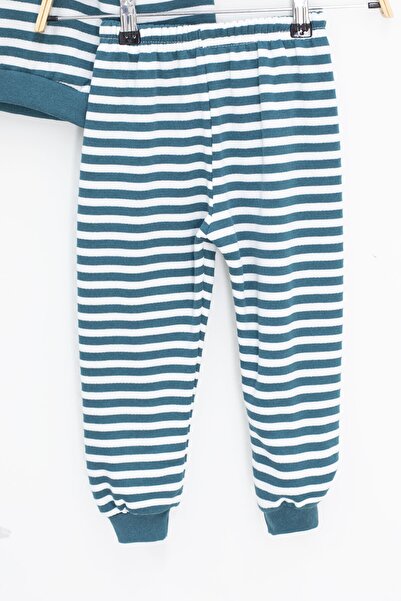 Cansın Mini Turquoise Boy's Letter Embroidered Shardonlu 2-Piece Set 22707