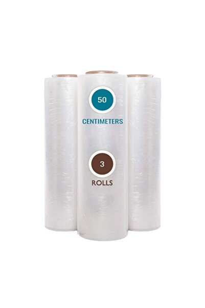 MARKQ [3 لفات] غلاف بلاستيكي شفاف ممتد - غلاف منكمش 500 مم للمنصات والتعبئة والنقل والتغليف