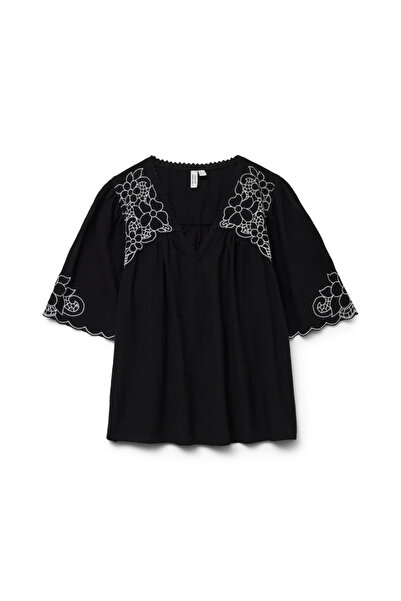 Vero Moda cămașă cu mânecă scurtă, neagră