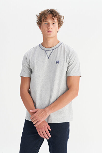 WRANGLER 100% Cotton Regular Fit Regular Cut Crew Neck Logo Detailed T-Shirt