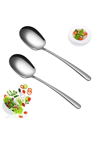 Raakmadezanmir 2 Pcs Stainless Steel Serving Presentation Spoon Serving Spoon
