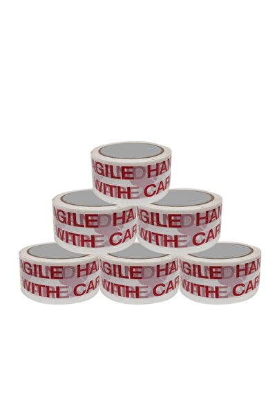 MARKQ [6 لفات] شريط هش - 48 مم × 60 ياردة، شريط تحذيري للتعامل معه بعناية للت...