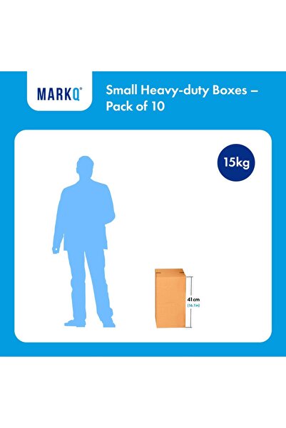 MARKQ [عبوة من 10] صناديق صغيرة مموجة مزدوجة الجدار، سعة 15 كجم، 41 × 33 × 33 سم، 5 طبقات، كرتون بني