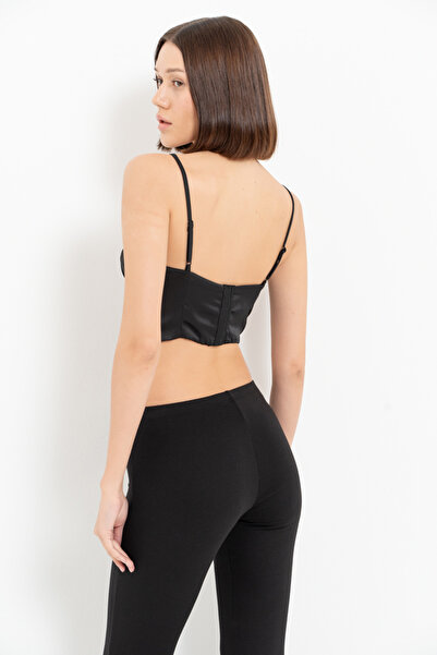 Kikiriki Black Lace Detailed Strappy Bustier