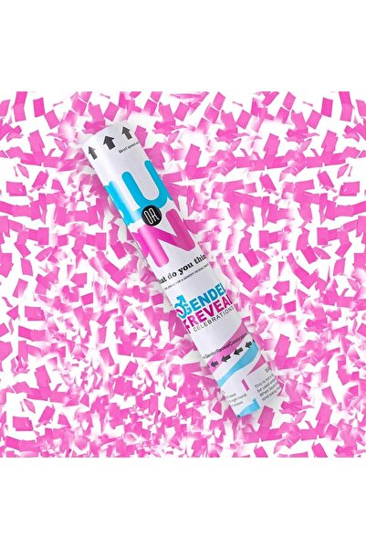 MARKQ [عبوة واحدة] مدفع قصاصات ورقية وردي للكشف عن جنس المولود [30 سم] - مدفع...