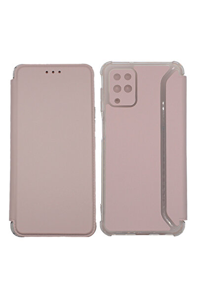 Optim Solution Husa Tip Carte Anti-Shock din Piele PU pentru Samsung Galaxy A12, Roz Pudra