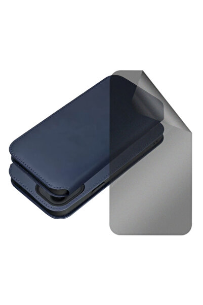 Optim Solution Flip Case and Privacy Silicone Film Set for Xiaomi Redmi 10C, Elegant Design, Blue