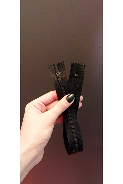 Gönülden Tasarım Fermoar negru cu dinți fini 36X2 CM