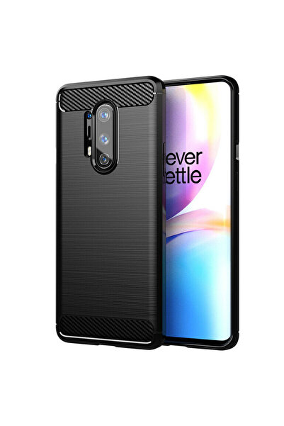 Optim Solution Husa Carbon Resistance pentru OnePlus 8 Pro, Fiber Design, Anti-Soc, Negru Titan