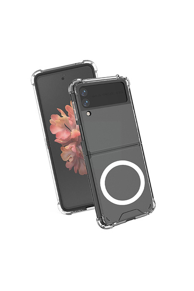 Optim Solution Husa MagSafe pentru Samsung Galaxy Z Flip 4 / Flip4, Fast Wireless Charging, Clear