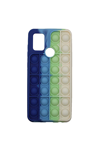 Optim Solution Husa pentru Samsung Galaxy A21S, Push Bubble Pop It, Albastru inchis/Albastru deschis/Olive/Gri