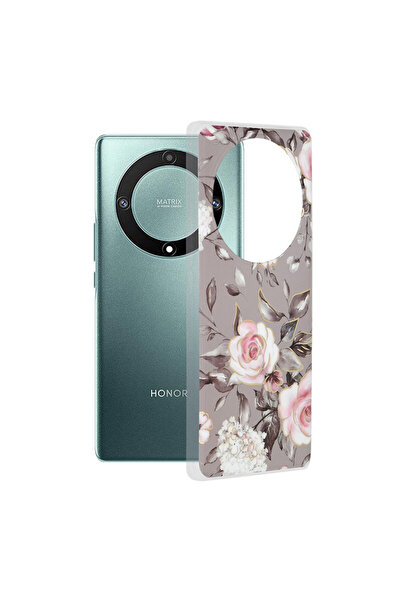 Optim Solution Husa de protectie pentru Honor Magic5 Lite, Silicon TPU, Marble Design, Gri