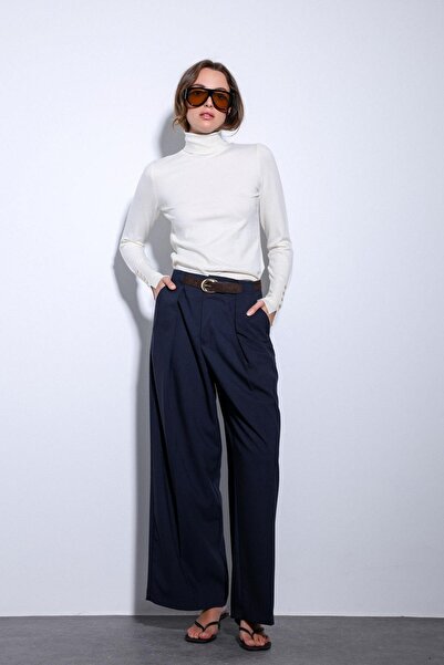 Antioch Ecru Stand Collar Knitwear Sweater