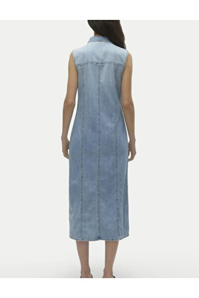 Vero Moda rochie din denim, albastră