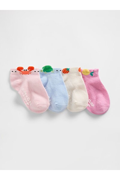 GAP Bebek Çok Renkli 4'lü No-Show Çorap Seti