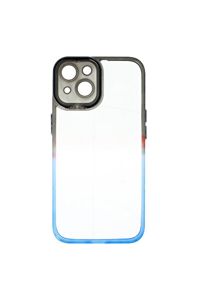 Optim Solution Husa pentru Apple Iphone 14, Soft TPU, Gradient Design, Fashion Style, Negru si Albastru