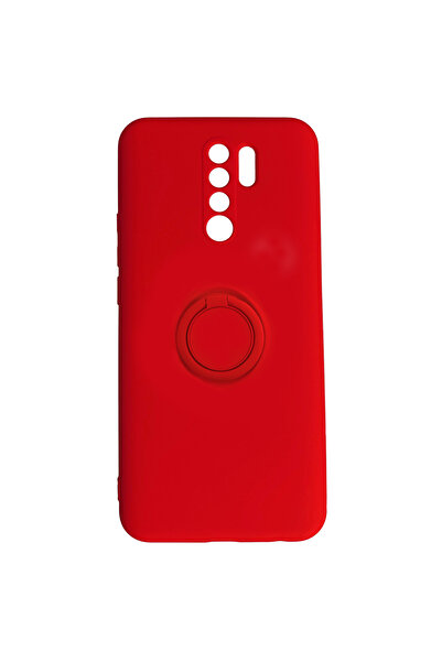 Optim Solution Husa de silicon pentru Xiaomi Redmi 9, Magnetic Ring Holder, S...