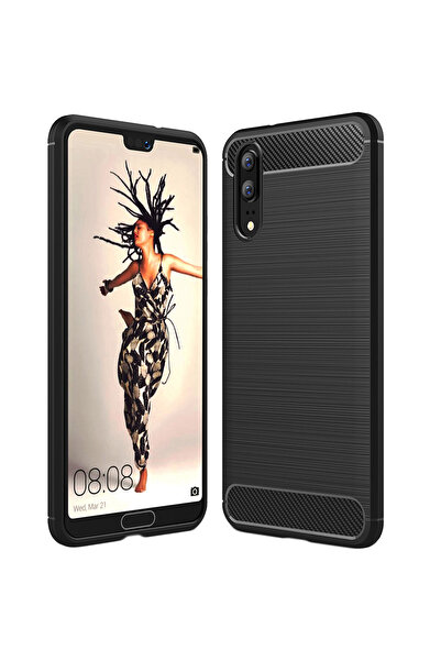 Optim Solution Husa Carbon Resistance pentru Huawei P20, Fiber Design, Anti-S...
