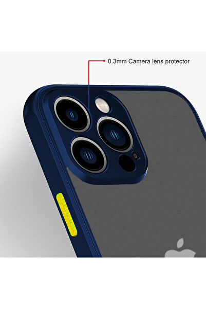 Optim Solution Husa pentru Apple iPhone 13 Pro Max, Silicon TPU, Protectie Camera, Trendy Smoky Design, Albastru