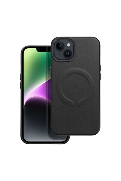 Optim Solution Husa MagSafe pentru Apple iPhone 15, -Leather, Aluminum Button...