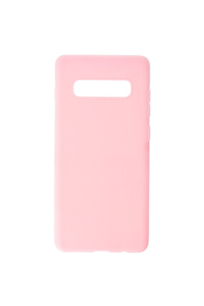 Optim Solution Husa din silicon pentru Samsung Galaxy S10+ Plus, Microfibra, Camera Ultra Safe, Protect Tech, Roz