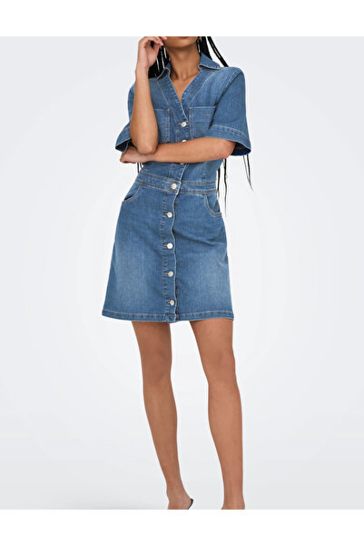 ONLY rochie din denim, albastră