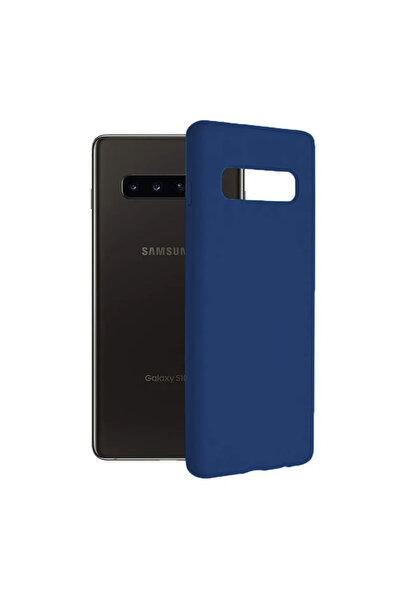 Optim Solution Husa din silicon pentru Samsung Galaxy S10, Soft Feeling, Slim Fit, Camera Protection, Albastru