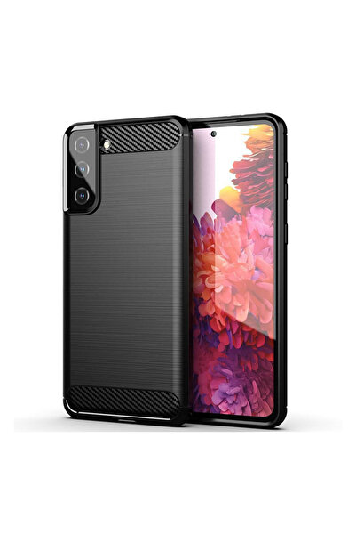 Optim Solution Husa de silicon compatibila cu Samsung Galaxy S23 Plus, Fibra de Carbon, Negru