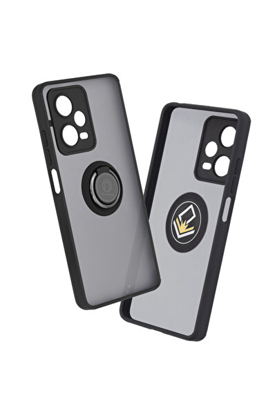 Optim Solution Husa pentru Xiaomi Redmi Note 12 5G, Protectie Camera, Ring, Trendy Glinth Design, Negru