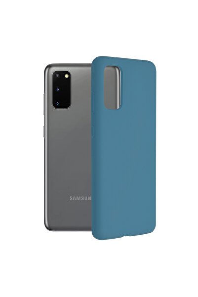 Optim Solution Husa Protectie Double Structure pentru Samsung Galaxy S20 4G / S20 5G, Microfibra, Albastru Royal