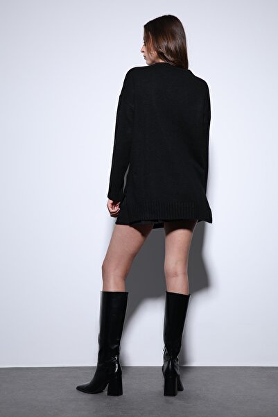 Antioch Black Slit Detailed Women's Sweater