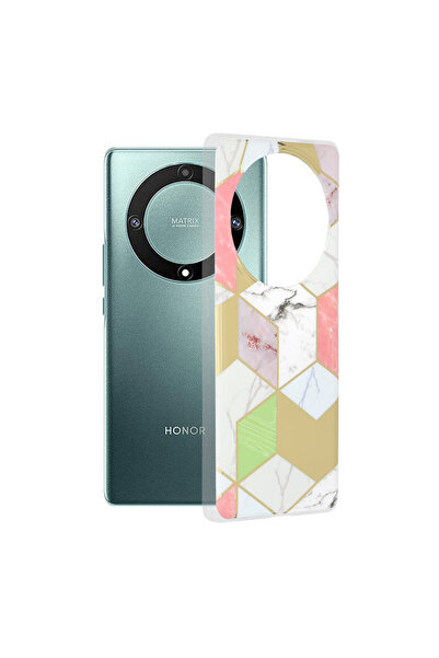 Optim Solution Husa de protectie pentru Honor Magic5 Lite, Silicon TPU, Marble Design, Roz Deschis