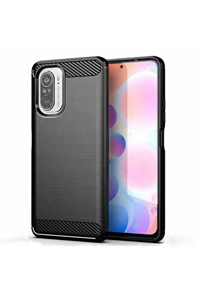 Optim Solution Husa de silicon pentru Xiaomi Poco F3 / Poco F3 Pro, Fibra de Carbon, Negru