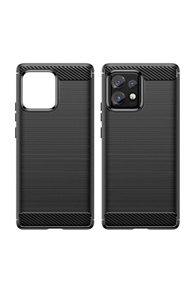 Optim Solution Husa Carbon compatibila cu Motorola Edge 40 Pro, New Carbon Design, Slim Fit, Durabil, Negru